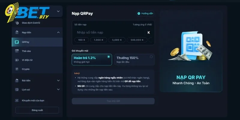 Chỉ ra các lợi ích khi nạp tiền 9BET