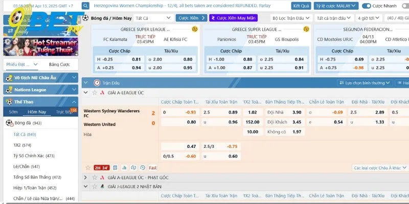 Sơ lược về sảnh Saba sports 9BET